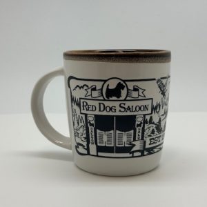 Retro White Brown Trim Mug